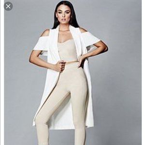 White Long Cutout Shoulder Vest